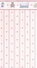 Dollhouse Miniature Wallpaper, Dollhouse Hearts, Pink